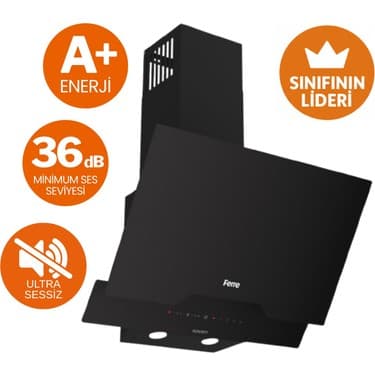 Ferre Fryart&flowar Orio Sessiz Davlumbaz Elektrikli Inox-Siyah Ank. Set (D063-SA + MS261 + XE63MI) 2