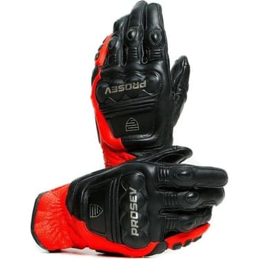 Ebakbak Motosiklet Eldiveni Carbon Titanium Full Koruma Deri Leather Motorcu Eldiven Kırmızı 2