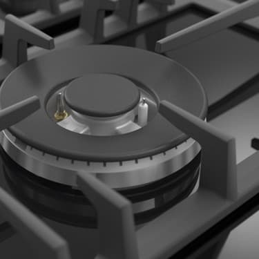 Ferre Flowart Turbolu 5 Gözlü Silenart Siyah Cam Ankastre Set QBL62CS - BL135 - D063SA 6