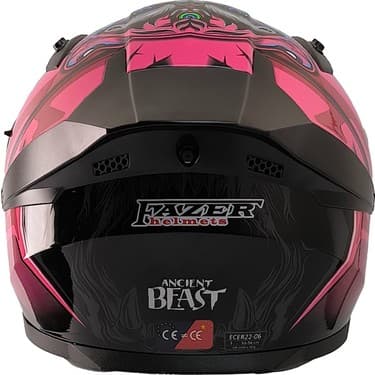 Motoanl Motosiklet Kadın Kaskı Ece 22.R06 Double Vizörlü Full Face Motor Kask Beast Pink 4