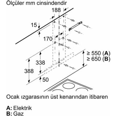 Bosch DWB67BK60T Serie 4 Duvar Tipi Davlumbaz 60 cm Siyah 6