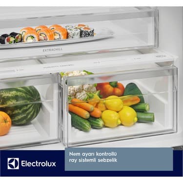 Electrolux LNT7MD58B 700 Serisi TwinTech No Frost D Enerji Sınıfı Inverter Alttan Donduruculu Buzdolabı Koyu Inox 8