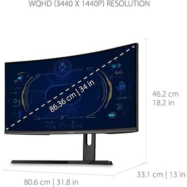 Yenibağ VX3418-2KPC 34” Wqhd, Va, 144HZ, 1ms, Adaptive Sync, 2xhdmı, 2xdp, HDR10, Kavisli Ultra Geniş Oyun Monitörü (21:9) 3