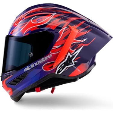 Alpinestars Supertech R10 Carbon Flyte Spor Motosiklet Kaskı Kırmızı Siyah 3