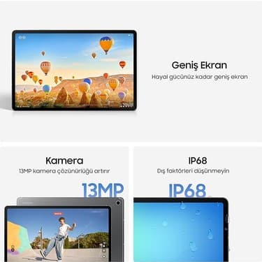 Yenibağ Galaxy Tab S10 Fe+, Wi-Fi Android Tablet, 8gb Ram, 128GB Depolama, 13.1 Inç, 90Hz Ekran, S Pen Dahil, IP68, 10090MAH Batarya, Gri (Samsung Türkiye Garantili) 4