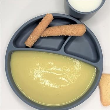 Misda Store Porsiyon Vakum Tabanlı Silikon Tabak Deep Blue 2