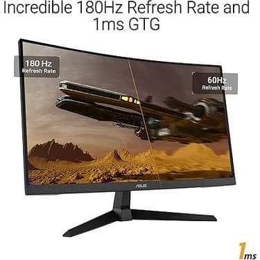 Yenibağ Tuf Gaming VG27VQ3B 27 Kavisli Fast Va Freesync 1920X1080 1ms 180HZ Dp HDMI mm Vesa 3 Yıl Elmb Sync, 90% Dcı-P3 Monitör 3