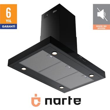 Narte -HI30190B 90 cm Sıyah Ada Tipi Davlumbaz -6 Yıl Garantili -Yüksek Performans 3