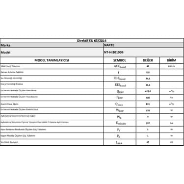 Narte -HI30190B 90 cm Sıyah Ada Tipi Davlumbaz -6 Yıl Garantili -Yüksek Performans 6
