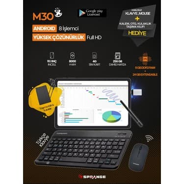 Sprange Multi All In One 10.1" Incell Ekran | 8 Çekirdek | 8+24GB-256GB | 4g Sım | Google Lisanslı Tablet 3