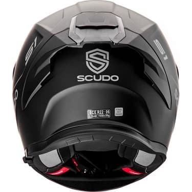 Scudo S1 Full Face Kapalı Güneş Vizörlü Motosiklet Kaskı Ece 22.06 Sertifikalı Mat Siyah 4
