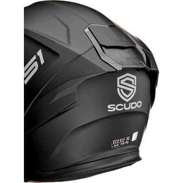 Scudo S1 Full Face Kapalı Güneş Vizörlü Motosiklet Kaskı Ece 22.06 Sertifikalı Mat Siyah 8
