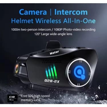 YKK Store Q28-2X Motosiklet Kaskı Için Bluetooth Interkom ve 1080P Hd Kamera | Su Geçirmez 4