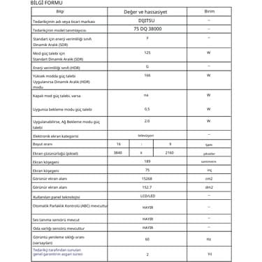 Dijitsu 75DQ38000 75'' 189 Ekran 4K QLED Google TV Uydu Alıcılı 5