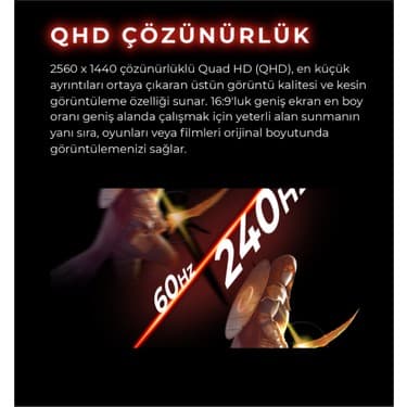 AOC 27" 0.3 Ms 2k Pivot IPS 260 Hz Oyuncu Monitörü 6