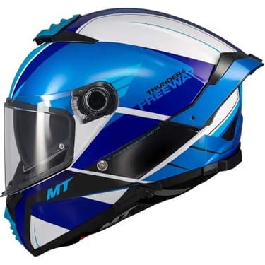 Mt Helmets mt Thunder 4 Sv Freeway A17 Parlak Mavi Kapalı Kask 2