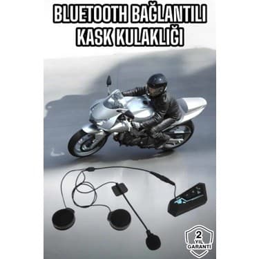 BYZM Kask Kulaklığı Motosiklet Intercom Interkom Dinleme Konuşma Özellikli Su Geçirmez 2