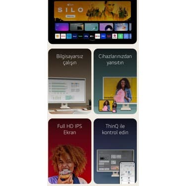LG Webos Akıllı Tv Wi-Fi Apple-Android Kablosuz Bağlantı IPS 1920X1080 Fulhd 27 Inç 70 Ekran Smart Kumandalı Monitör Tv+ Logitech Kablosuz Klavye 3