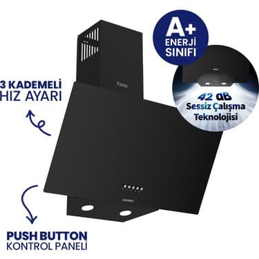 Ferre Flowart Turbolu Siyah Cam Ankastre Set ( 65 cm Woklu Ocak ) QBL62CS - SC405 - D086SA 4