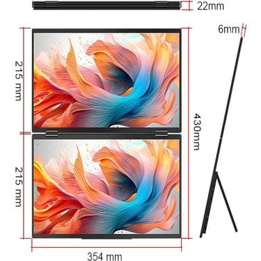 Trimonitör 15.6″ Katlanabilir İkili Monitör 5