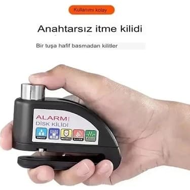 Tasarım Küresi 3D Alarmlı Disk Kilidi Motorsiklet Scooter Bisiklet Sesli Alarm 110 Desibel Yüksek Ses ( Lisinya ) 2