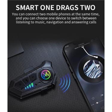 Tasarım Küresi 3D Y10 Kask Kulaklık Bluetooth Motosiklet Kulaklık 5,3 Bluetooth Intercom Motorsiklet Kulaklık - Lisinya 5