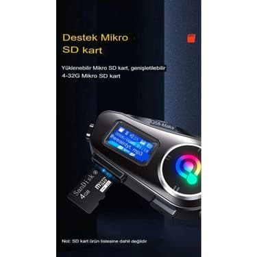 Lisinya Q58-MAX 3D Radyolu, 2 Kişi Bağlantılı Bluetooth Kask Kulaklık, Ekranlı Fenerli Müzik ve Telsiz Intercom 4