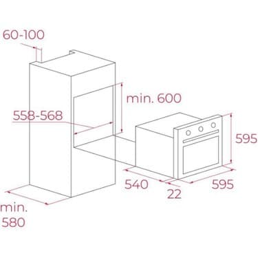 Teka Chef 5 Siyah Ankastre Set (HAK 625 BK Börek Şefim, GBE 64002 BK Ocak, ATV 60 BK Davlumbaz) 4
