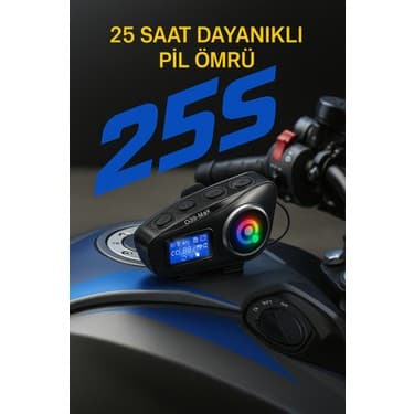 Msy Elektronik Q58 Max Motosiklet Interkom Kulaklık Seti IP65 Su Geçirmez LCD Ekran Fm Radyo 1000MAH Bluetooth 5.3 5