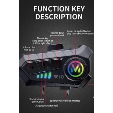 Ecoport Y10 Kask Kulaklık Bluetooth Motosiklet Kulaklık 5,3 Bluetooth Intercom Motorsiklet Kulaklık 3