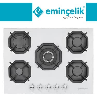 Eminçelik ve Afm Tech Markalı / Via 5 Gözlü 1'wok Beyaz Ankastre Set ( 22 386 + FM7701 + FM3301 ) 2