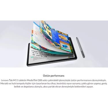 Lenovo Sim kartlı Tablet Donkunmatik 11inç Fullhd IPS Ekran 8 Çekirdekli Tab M11 8gb Ram 128GB Hafıza (Kalem ve Kılıf ile Birlikte) 5