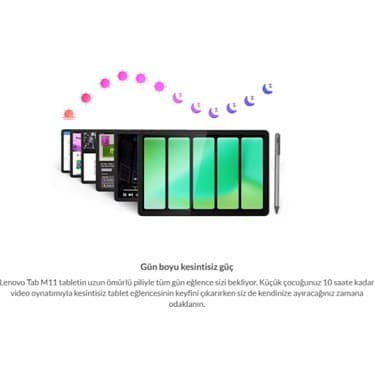 Lenovo Sim kartlı Tablet Donkunmatik 11inç Fullhd IPS Ekran 8 Çekirdekli Tab M11 8gb Ram 128GB Hafıza (Kalem ve Kılıf ile Birlikte) 6