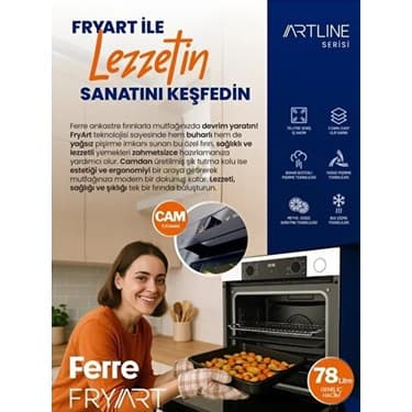 Ferre Steam Plus 75 Serisi 3lü Cam Ankastre Set (QEP64CB-SS036-D078SA) 4