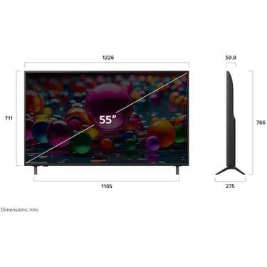 LG 55 Inç Lg UHD Aı UA84 4K Akıllı Tv Aı HDR10 WEBOS25 2025 55UA84006LB 2