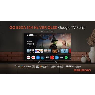 Grundig 75 GQ 750A 75'' 189 Ekran Uydu Alıcılı 4K Ultra HD Google QLED TV 2