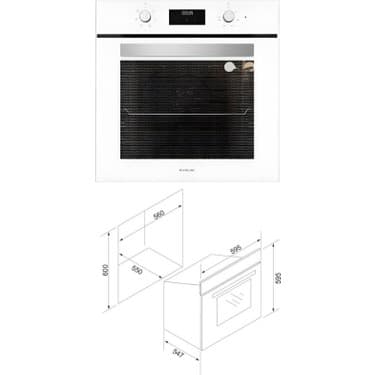 Silverline Beyaz Ankastre Set (CS5801E7W01 OCAK/S2-BO6502W02 FIRIN/3490 Oslo Davlumbaz) 3