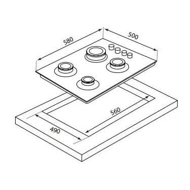 Lx 420F Inox Setüstü Doğalgazlı Ocak - 4 Gözlü, Emniyetli, 3 Yıl Garantili 2