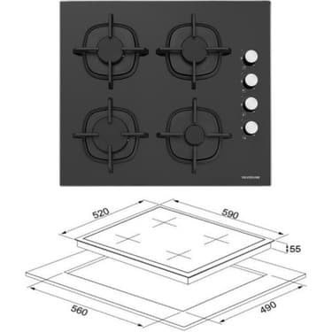 Silverline Siyah Ankastre Set (CS5700C6B01 OCAK/S2-BO6502B02 FIRIN/3457 Soho Davlumbaz) 2