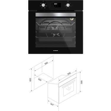 Silverline Siyah Ankastre Set (CS5700C6B01 OCAK/S2-BO6502B02 FIRIN/3457 Soho Davlumbaz) 3