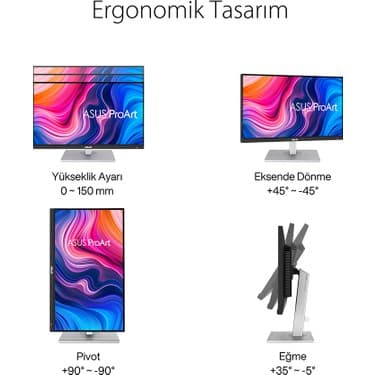 Asus Proart PA279CV 27" 5ms 4K HDR IPS LED Monitör (DP/HDMI/Type-C, Pivot) 8