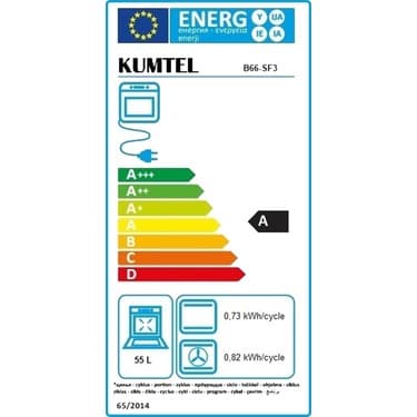 Kumtel Turbo Fanlı Ankastre Fırın Beyaz 8 Prog. B66-SF3(MT) 3