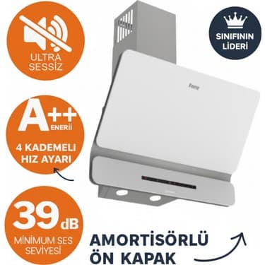 Ferre Fryart&steamart- Silentart Labb/sessiz Beyaz Ankastre Set (D081-SA + QEP64CB + ED076-WFA Wok) 2