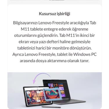 Lenovo Simkartlı ve Klavyeli 11INC IPS Ekran 8 Çekirdekli Tab M11 8gb Ram 128GB Hafıza + 512GB Bellek+Lenovo Kablosuz Klavye 4