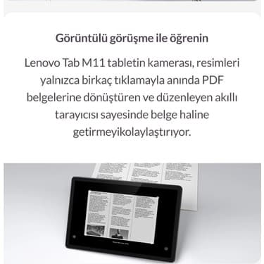 Lenovo Simkartlı ve Klavyeli 11INC IPS Ekran 8 Çekirdekli Tab M11 8gb Ram 128GB Hafıza + 512GB Bellek+Lenovo Kablosuz Klavye 6