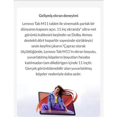 Lenovo Simkartlı ve Klavyeli 11INC IPS Ekran 8 Çekirdekli Tab M11 8gb Ram 128GB Hafıza + 512GB Bellek+Lenovo Kablosuz Klavye 7