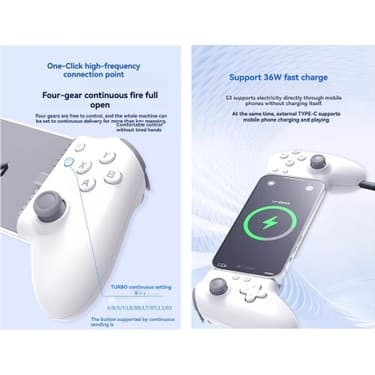 Celestial Forge Memo S3 Gamepad - Type -C Kablolu ve Kablosuz Joystick Android &amp Ios Tabletleri Için Tabletler Için (Yurt Dışından) 5