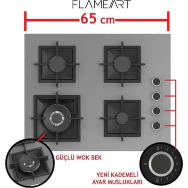 Ferre Flowart&silentart Vıyu/sessiz Antrasit Gri Ankastre Set (D079-SA + QBL62CPR +SC408-WFA 1'wok) 5