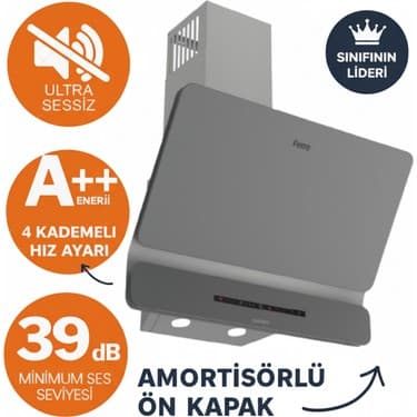 Ferre Flowart&silentart Cıgo Yeni Seri Sessiz Antrasit Gri Ankastre Set (D082-SA + QBL62CPR +LN388) 2