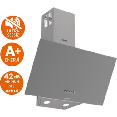 Ferre Fryart&silentart Pıva/ Sessiz Yeni Seri Antrasit Gri Ankastre Set (D088-SA + QXE62CPR +LN388) 2